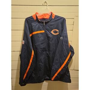 Reebok Jacket Mens 3XL Chicago Bears Navy Orange Team Apparel Windbreaker Zip